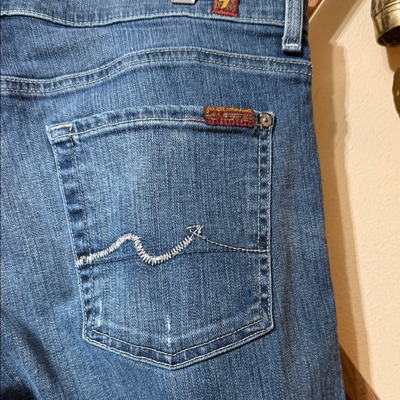 7 For All Mankind Blue Straight Leg Jeans - Picture 10 of 11